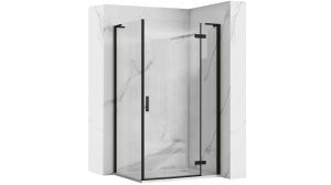 CABINA DE DUS REA HUGO, 100x80CM, NEGRU, DIN STICLA, CALITATE SUPERIOARA