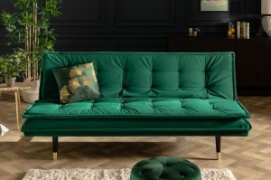 CANAPEA EXTENSIBILA 184CM, MAGNIFIQUE COD 40029, DIN METAL SI CATIFEA, DESIGN RETRO