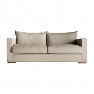 CANAPEA LESSONA REF. 29868, BEJ, STIL CLASIC, DIN LEMN MASIV DE BRAD, POLIESTER SI SPUMA, VIC