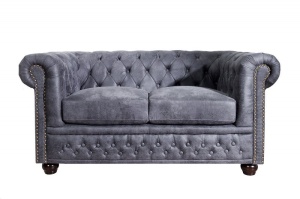 CANAPEA LUX DESIGN ENGLEZESC, CHESTERFIELD GRI, 150CM, ARTIM GROUP SELECTION - Img 5