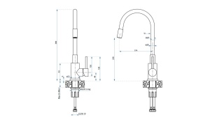 CHIUVETA BUCATARIE REA LUKE 90, CU BATERIE, NICHEL PERIAT, DIN INOX, CALITATE SUPERIOARA - Img 6