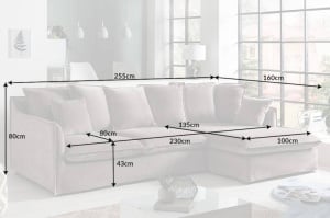 COLTAR CONFORTABIL DIN CATIFEA SI LEMN MASIV, 255CM, CULOARE TAUPE, ARTIM GROUP SELECTION - Img 7
