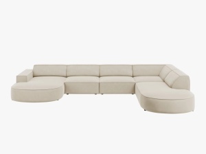 COLTAR JODIE, DREAPTA, 7 LOCURI, 364 CM, DIVERSE CULORI SI MATERIALE, DESIGN DEOSEBIT - Img 4