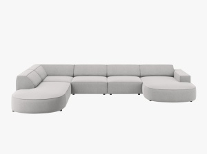 COLTAR JODIE, STANGA, 7 LOCURI, 364 CM, DIVERSE CULORI SI MATERIALE, DESIGN DEOSEBIT - Img 10