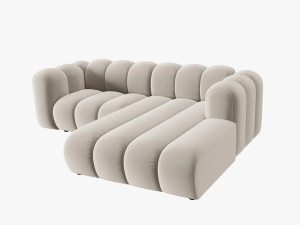 COLTAR MODULAR LUPIN, DREAPTA, 3 LOCURI, 228 CM, BEJ 1, TAPITERIE DIN CATIFEA, DESIGN DEOSEBIT - Img 3