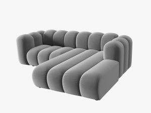 COLTAR MODULAR LUPIN, DREAPTA, 3 LOCURI, 228 CM, GRI 17, TAPITERIE DIN CATIFEA, DESIGN DEOSEBIT - Img 3