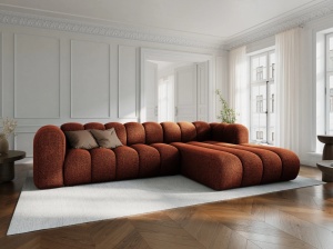 COLTAR MODULAR LUPIN, DREAPTA, 4 LOCURI, 288 CM, SCORTISOARA 44, TAPITERIE CHENILLE, DESIGN DEOSEBIT