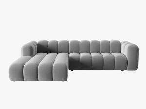 COLTAR MODULAR LUPIN, STANGA, 4 LOCURI, 288 CM, GRI 17, TAPITERIE DIN CATIFEA, DESIGN DEOSEBIT