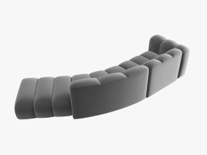 COLTAR SEMIROTUND LUPIN, DREAPTA, 5 LOCURI, 335 CM, GRI 17, TAPITERIE DIN CATIFEA, DESIGN DEOSEBIT - Img 3