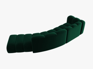 COLTAR SEMIROTUND LUPIN, DREAPTA, 5 LOCURI, 335 CM, VERDE SMARALD 7, TAPITERIE DIN CATIFEA, DESIGN DEOSEBIT - Img 3