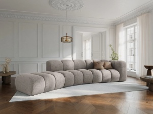 COLTAR SEMIROTUND LUPIN, STANGA, 5 LOCURI, 335 CM, BEJ 30, TAPITERIE CHENILLE, DESIGN DEOSEBIT