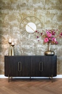 COMODA LUXOR, 180 CM, MARO, DIN LEMN DE STEJAR SI METAL, RICHMOND INTERIORS