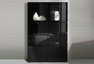 COMODA NEAGRA CU LED SI TELECOMANDA CUBE K17 - DESIGN MODERN
