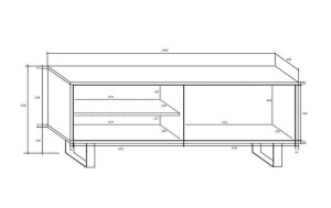 COMODA RTV STEJAR CU LED SI TELECOMANDA KING 1 - DESIGN MODERN - Img 2