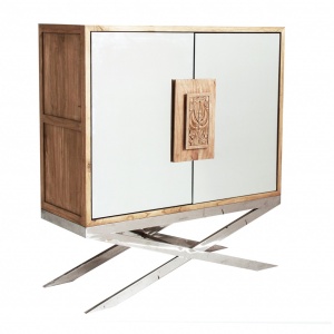 COMODA TIHANY REF. 27585, DIN LEMN MASIV TROPICAL SI OGLINDA, STIL MODERN, VIC