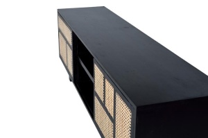 COMODA TV 1114, NEGRU, DIN LEMN DE MANGO, STIL VINTAGE G&C - Img 6