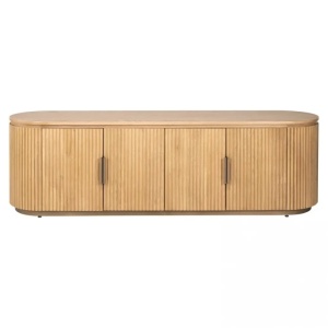 COMODA TV BELFORT, 185 CM, NATUR, DIN LEMN DE STEJAR SI METAL, RICHMOND INTERIORS - Img 2