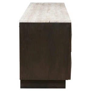 COMODA TV CLAREMONT, 196 CM, CREM/MARO, DIN LEMN DE STEJAR SI MARMURA, RICHMOND INTERIORS - Img 5