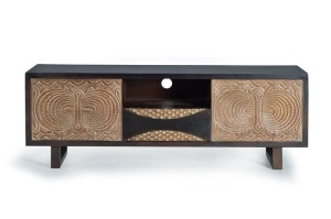 COMODA TV JIM 1120, MARO, DIN LEMN DE MANGO SCULPTAT, STIL INDUSTRIAL G&C