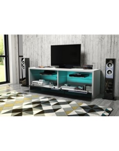 COMODA TV STEJAR CU LED SI TELECOMANDA CARACAS - DESIGN MODERN - Img 2