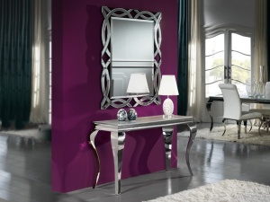 CONSOLA BARROQUE 792386 / 20721, DIN OTEL INOXIDABIL SI STICLA TIP TEMPERED, STIL MODERN, SCHULLER