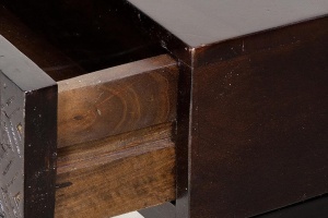 CONSOLA HIEROGLYPH 6719, MARO INCHIS/NEGRU, DIN LEMN DE MANGO SI METAL, STIL INDUSTRIAL G&C - Img 3