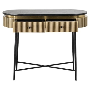 CONSOLA IRONVILLE, 100 CM, NEGRU/AURIU, DIN MDF, MARMURA SI METAL, RICHMOND INTERIORS - Img 5
