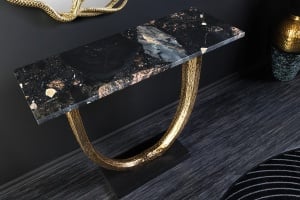 CONSOLA, OMEGA, 80CM, MARMURA NEAGRA SI RAMA AURIE REALIZAT MANUAL, ARTIM GROUP SELECTION - Img 7