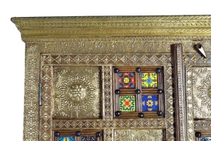 DULAP 180CM, STIL ETNIC/DETALII DIN BRONZ, DIN LEMN DE SALCAM, GINER Y COLOMER - Img 3