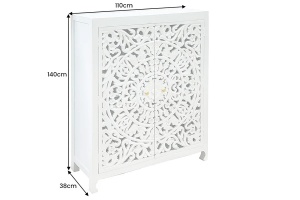 DULAP DE LIVING, MARRAKECH, 140CM, LEMN DE MANGO, ALB, ARTIM GROUP SELECTION - Img 3