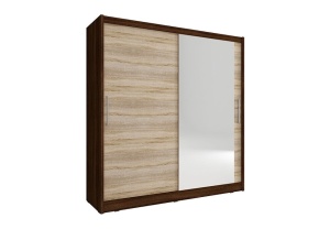 DULAP DORMITOR MAJA 200 STEJAR SONOMA + CIOCOLATIU DESIGN MODERN PSK