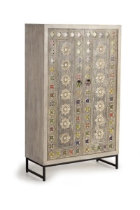 DULAP RINO 1312, MULTICOLOR, DIN LEMN DE MANGO/METAL, STIL INDUSTRIAL G&C