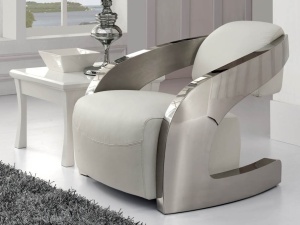 FOTOLIU ALB CONFORTABIL DIN PIELE ITALIANA AMANDA 532115 - DESIGN MODERN - SCHULLER