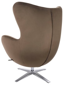 FOTOLIU CONFORTABIL EGG SZEROKI VELVET, MARO 81/CROM, DIN CATIFEA SI METAL, STIL MODERN B2 - Img 3