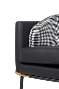 FOTOLIU CONFORTABIL GUBI, GRI/NEGRU/AURIU, DIN TEXTIL SI PIELE ECOLOGICA, STIL MODERN B2 - Img 3