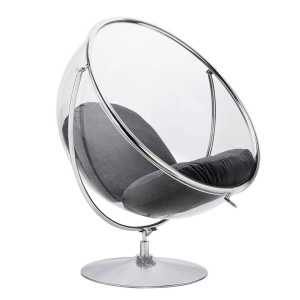 FOTOLIU EXCLUSIVIST BUBBLE STAND 2, GRI INCHIS/TRANSPARENT/CROM, DIN ACRIL SI CASMIR, STIL MODERN - Img 2