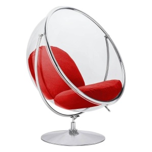 FOTOLIU EXCLUSIVIST BUBBLE STAND 2, ROSU/TRANSPARENT/CROM, DIN ACRIL SI CASMIR, STIL MODERN