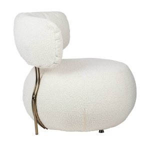 FOTOLIU LOW TEDDY, ALB/MARO, TAPITERIE DIN TEXTIL PLUSAT, STIL MODERN, B2 - Img 4