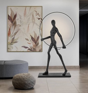 LAMPADAR EXCLUSIVIST 218CM, HUMAN ROUND, FIBRA DE STICLA SI LED
