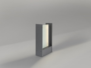 LAMPADAR EXTERIOR MATIA, 30 CM, GRI INCHIS/OPAL, DIN ALUMINIU SI STICLA, STIL MODERN - Img 3