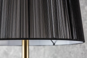 LAMPADAR, LUCIE, AURIU/NEGRU, 160CM, DIN METAL SI ABAJUR, STIL MODERN - Img 2