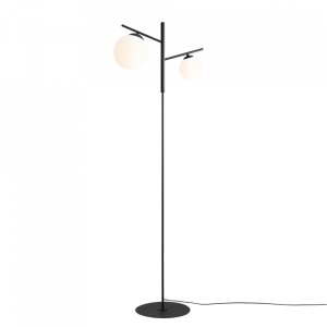 LAMPADAR LUNA ALB/NEGRU, 1011A, DIN METAL SI STICLA, STIL MODERN, ALDEX
