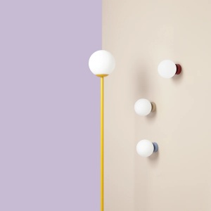 LAMPADAR PINNE, 162 CM, GALBEN, DIN STICLA SI METAL, STIL MODERN