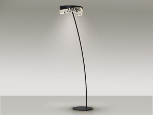 LAMPADAR SELENE, 200 CM, NEGRU MAT, DIN METAL SI STICLA, STIL MODERN - Img 4