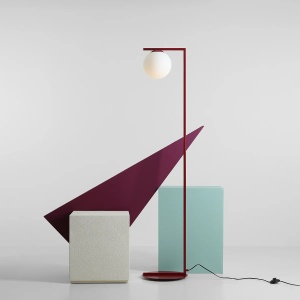 LAMPADAR ZAC, 168 CM, ROSU, DIN STICLA SI METAL, STIL MODERN
