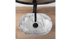 LAVOAR REA AMELIA MINI, STONE, EFECT DE PIATRA GRI MAT, 38 CM, DIN CERAMICA, CALITATE SUPERIOARA - Img 3