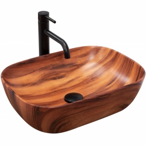 LAVOAR REA BELINDA WOOD, 46,5 CM, MARO MAT, DIN CERAMICA, CALITATE SUPERIOARA - Img 5