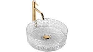 LAVOAR REA CRISTAL, TRANSPARENT, 35,5 CM, DIN STICLA, CALITATE SUPERIOARA - Img 7
