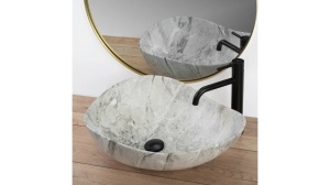 LAVOAR REA DORA, STONE, EFECT DE PIATRA GRI, 51,5 CM, DIN CERAMICA, CALITATE SUPERIOARA - Img 5