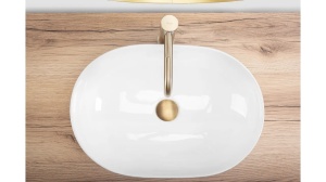 LAVOAR REA LISA, ALB, 49 CM, DIN CERAMICA, CALITATE SUPERIOARA - Img 2